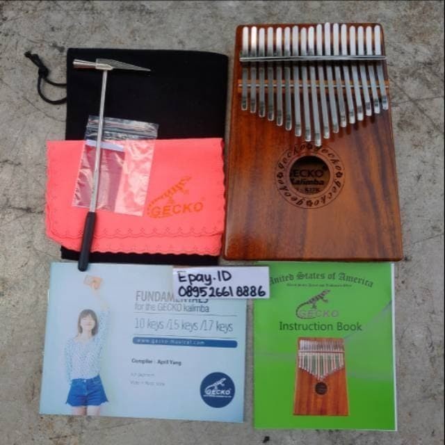Gecko Kalimba 17 Keys Mbira Africa Piano Alat Musik Koa April Yang