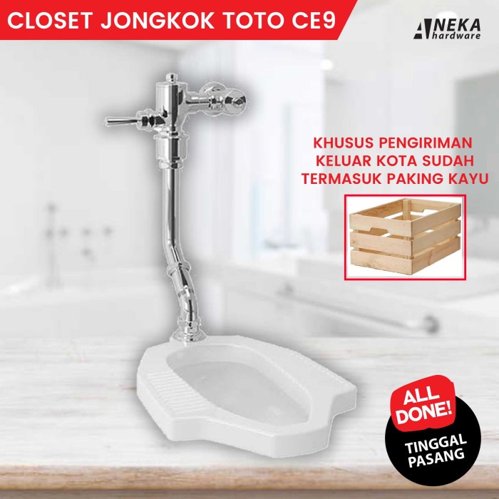 Promo Closet Jongkok Toto Ce9 Komplete Set Push Valve / Kloset Jongkok Flush