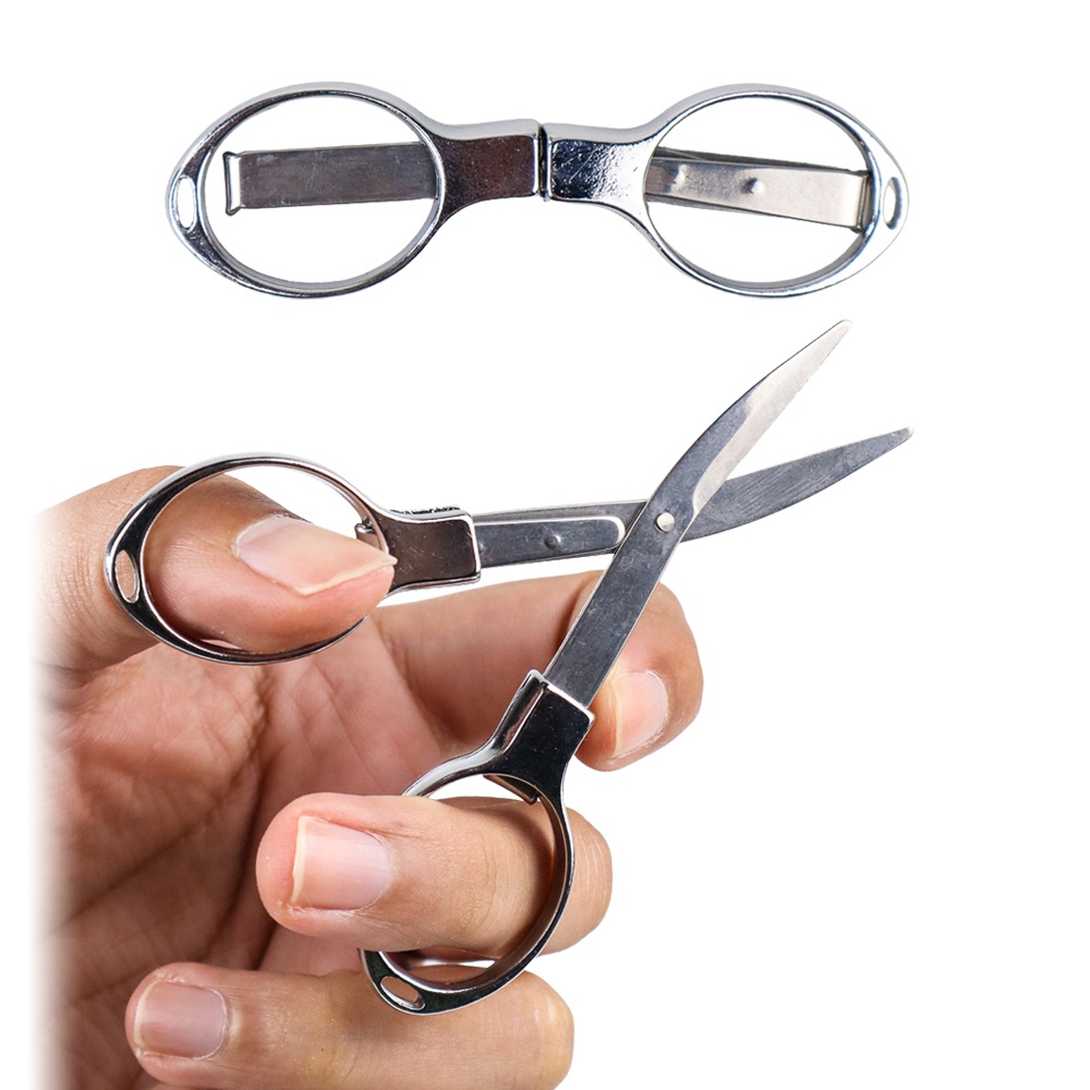 

Gunting Lipat Portable Alloy Stainless Steel / Gunting Lipat Bentuk Kacamata Gunting Mini / Gunting Lipat Kecil Mini Stainless Tajam Murah Portable Bisa Cukur Kumis / Gunting Lipat Kecil Untuk Tahallul Gunting Rambut Perlengkapan Haji dan Umroh