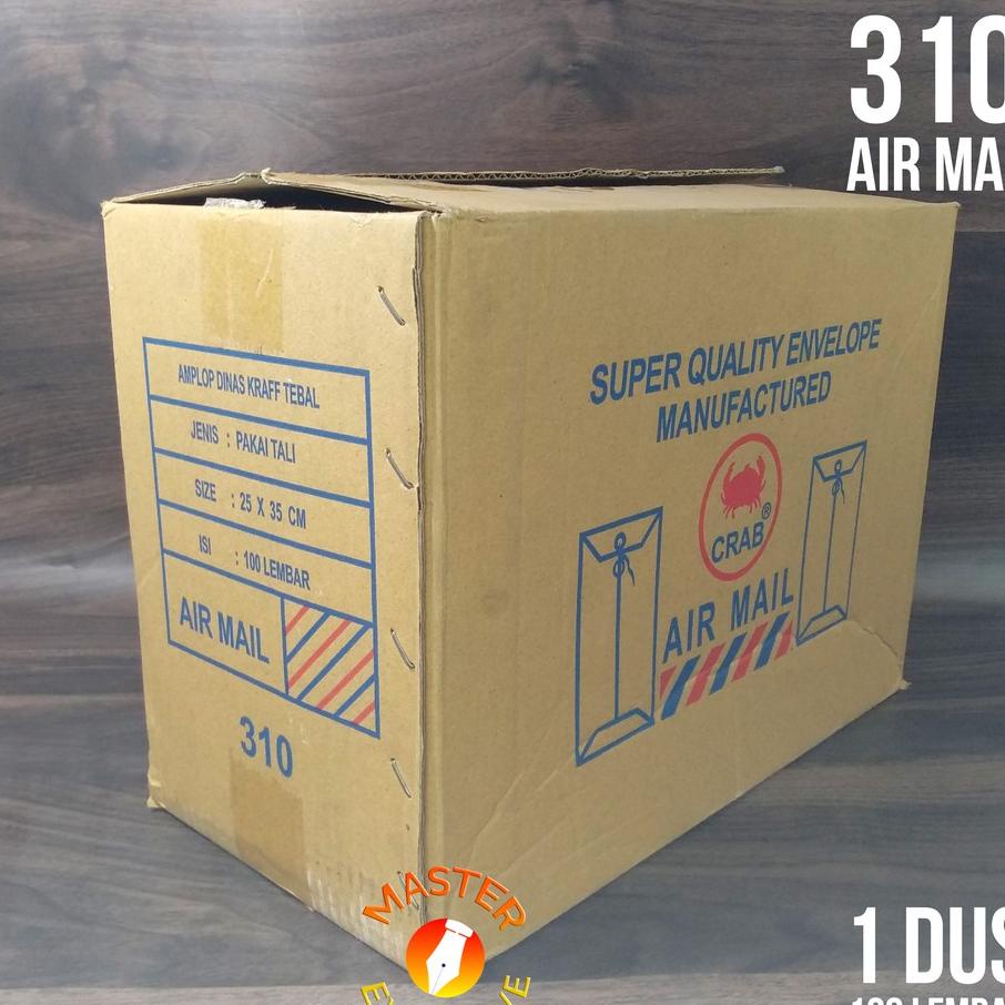

[Dus - 100 Lembar] Crab Amplop Tali 310 Coklat Air Mail Quality