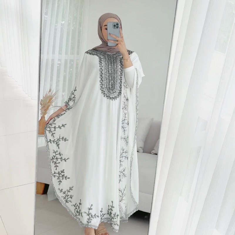 [SYAR'I TILL JANNAH] [BONUS / FREE MANSET] BIANCA KAFTAN caftan lebaran ceruty mewah aqiqah lamaran