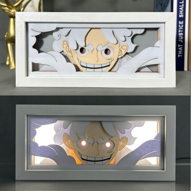 3D Lightbox Anime One Piece Lampu LED Dekorasi Kamar