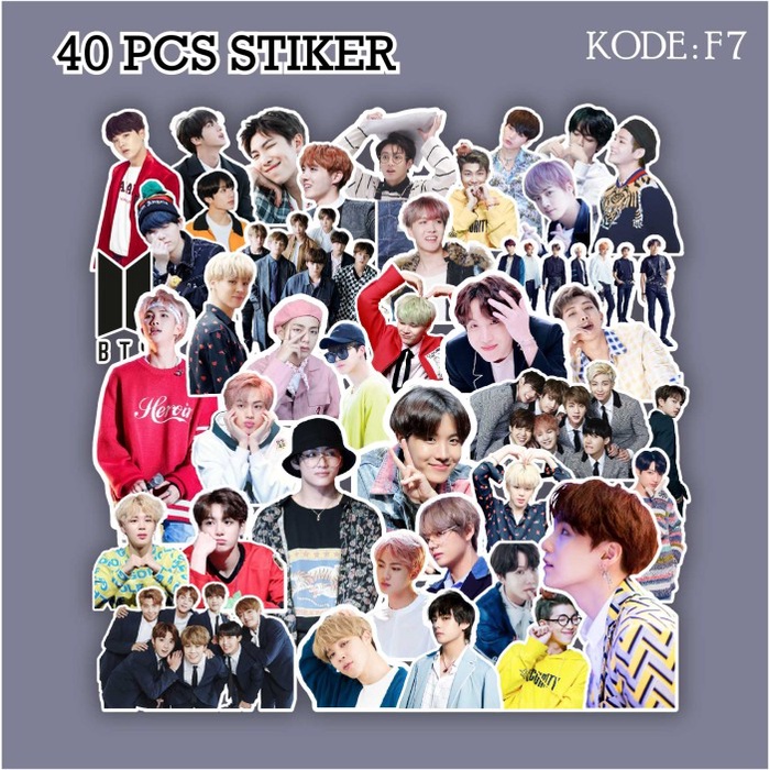 

[ Mac ] 40 Pcs Sticker Aesthetic Bts Lucu Untuk Case Hp Tumbler- F7 Best