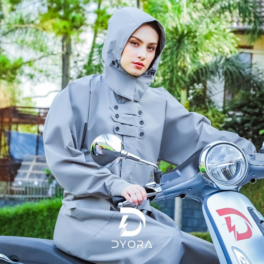 Raincoat Dyora Ghaaliya Series Grey / Jas Hujan Dyora Gas Muslimah Mantel Rok Hujan Wanita Jas Ujan 