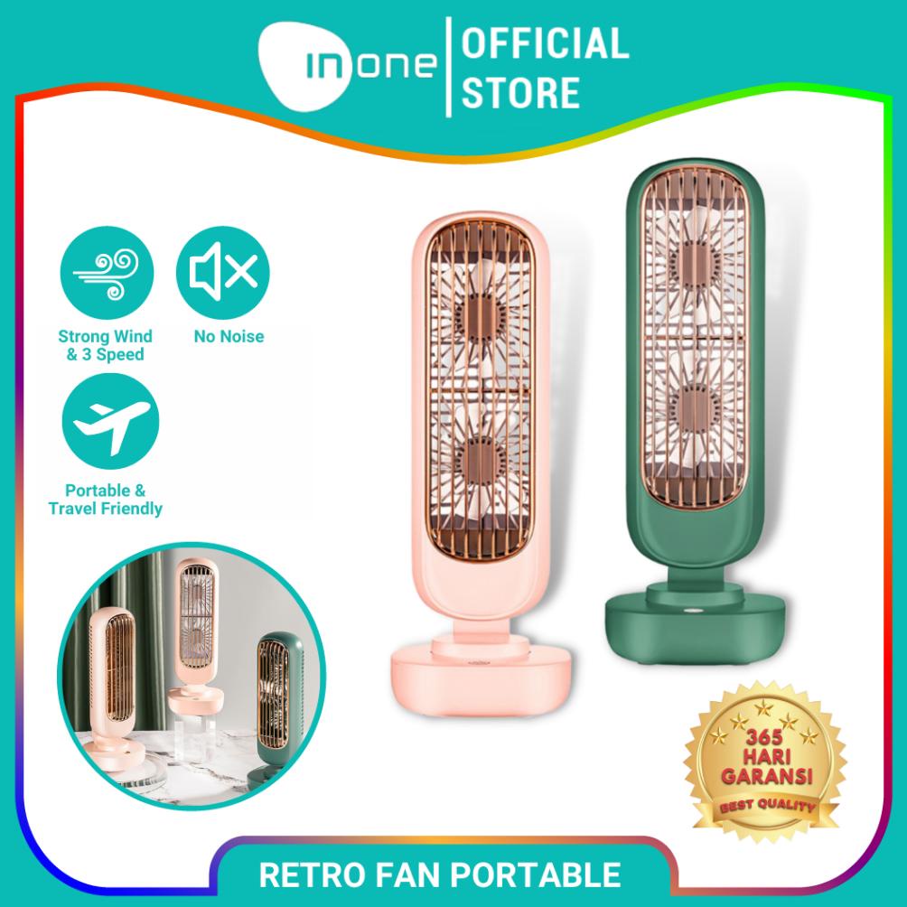 new INONE Kipas Angin Retro 5V 2000mAh Rechargeable 3 Speed Angin