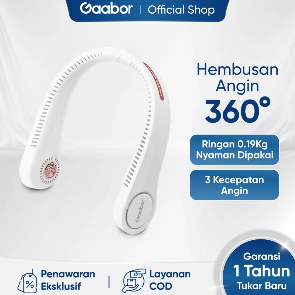 new Gaabor Kipas Angin Leher Portable Kipas Gantung Hanging Neck Fan Cooling Fan USB Rechargable/FL0