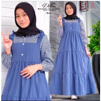 BISA COD - GAMIS ANAK TANGGUNG REMAJA PEREMPUAN OVERALL MOTIF KOTAK 11-16 THN