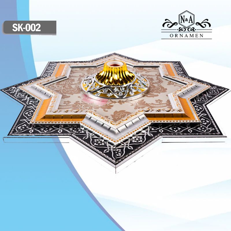 Ornamen Plafon Istimewa MODEL SK 50X50 CM | Fitting Lampu Hias | Ornamen Pvc Gypsum Grc | Dekorasi R