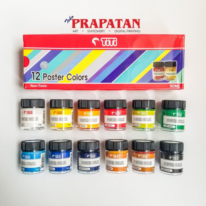 

CAT POSTER TITI / POSTER COLOR 12 WARNA 30 ML ORIGINAL TERBARU