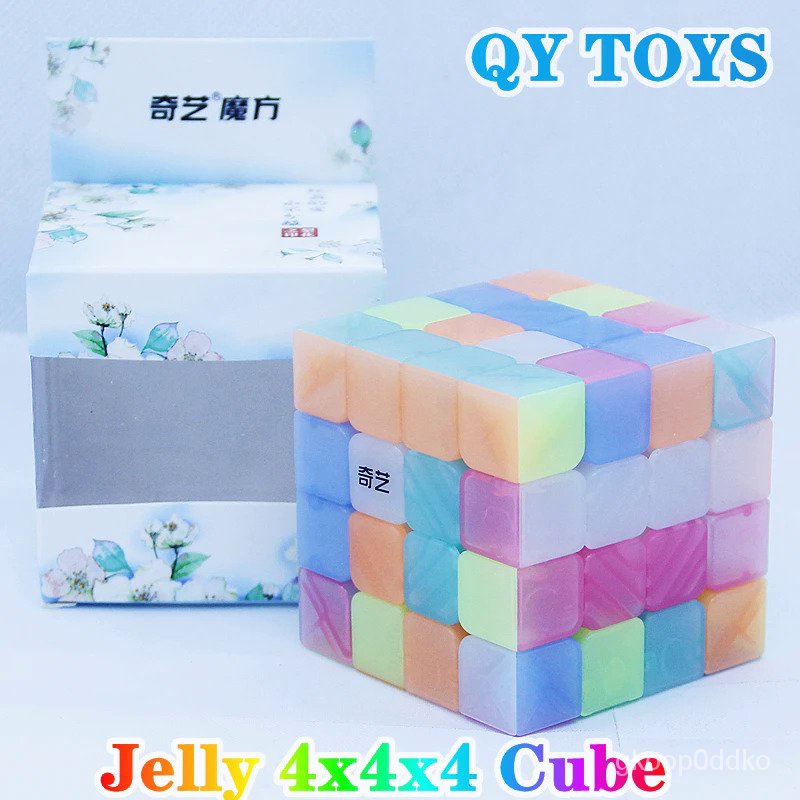 QYTOYS 4X4 Jelly Cube Puzzle Magic Cubo Seri Indah Pure Qiyi 4X4X4 Jelly Speed Cubes Permainan Latih