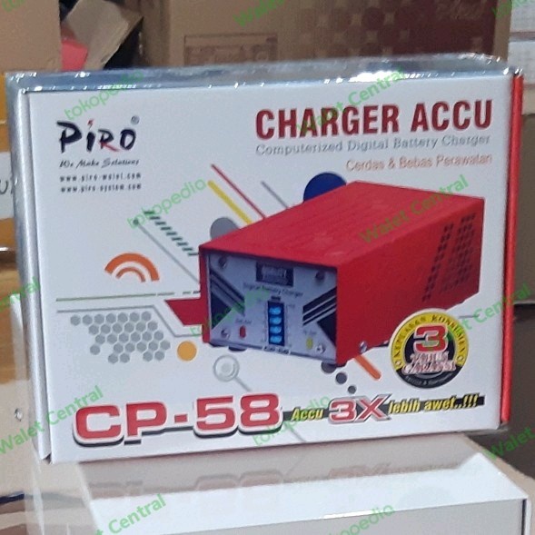 Piro CP 58 Charger Aki Full Otomatis untuk Ampli Walet MW88