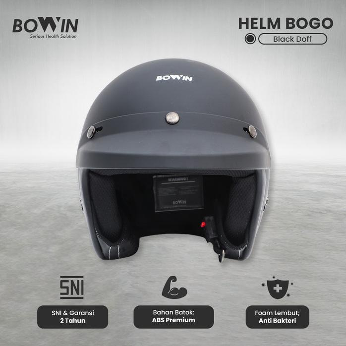 Terlaris Bowin Helm Sni Premium Carbon Fiber (Helm Half Face Bogo / Helm Retro)