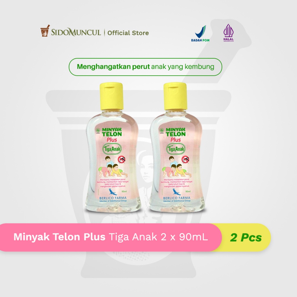 Minyak Telon Plus Tiga Anak 90mL (2 botol)