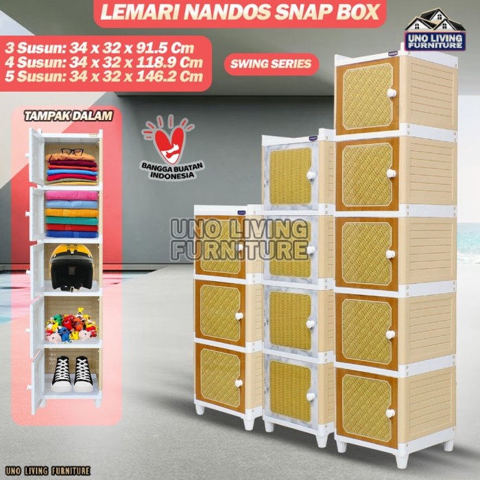 NAIBA NANDOS - LEMARI PAKAIAN MINIMALIS NAIBA NANDOS SNAP BOX SWING