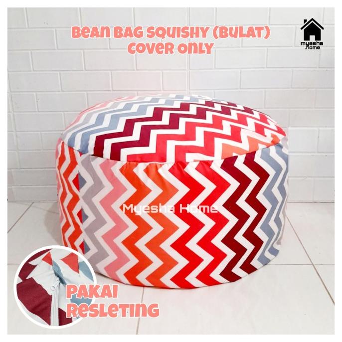 Cover Sofa Bean Bag Squishy Bulat Oval / Sarung Sofa Bean Bag Squishy