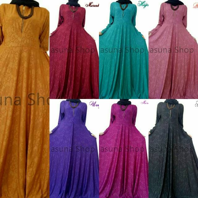 Gamis Jumbo Jersey Motif Relief Xxl - Xxxl Ready