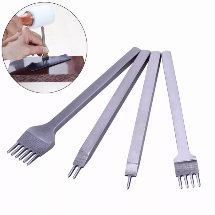 

4Pcs Alat Pembolong Kerajinan Kulit Kalep Diy Leather Craft Hole