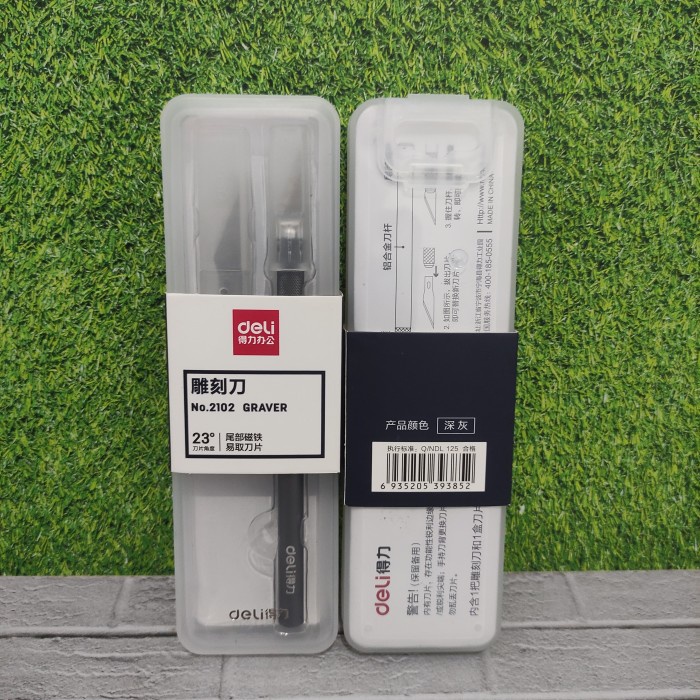 

Deli Graver / Pisau Cutter Ukir Bahan Metal, Dengan Refill 10Pcs 2102