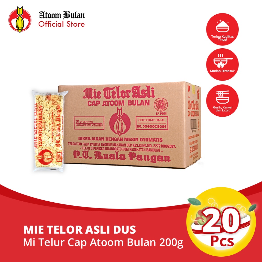 

Mie Telor Asli Cap Atoom Bulan (1 dus - isi 20 pcs)