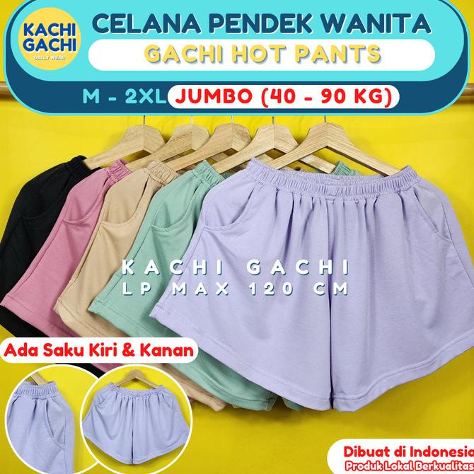 Hot Pants Wanita Jumbo / Celana Kolor Wanita Big Size - Gachi Plain