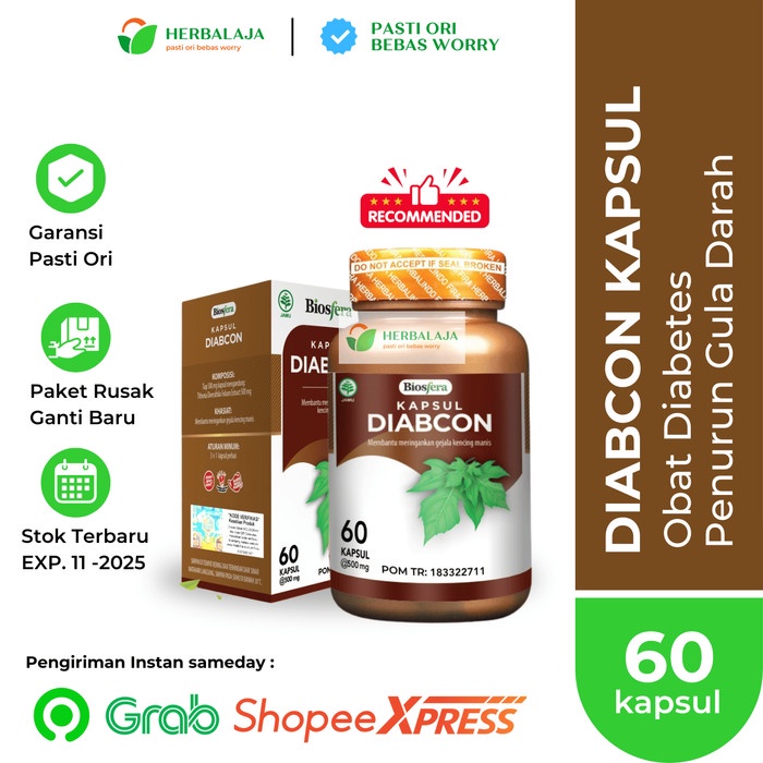 

Kapsul Diabcon Asli Obat Penurun Gula Darah Diabetes Herbal Terbaik