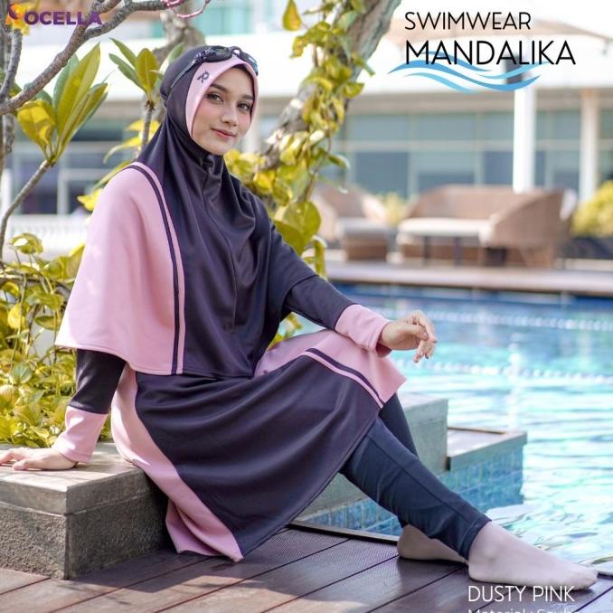 Baju Renang Muslimah Muslim Jumbo Syari Panjang Swimwear Wanita 3 in 1