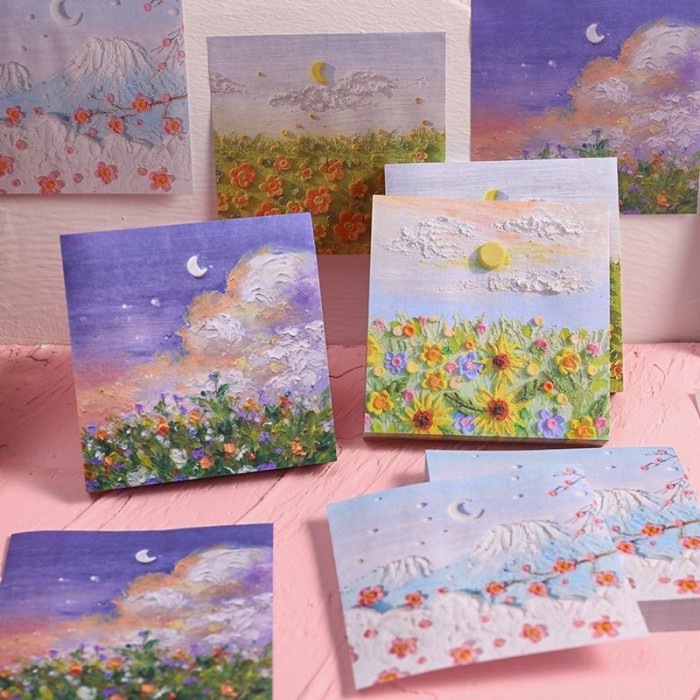 

$$$$] DY PACK STICKY NOTE 3D PEMANDANGAN HAND PAINTING SCENERY MEMO UNYU