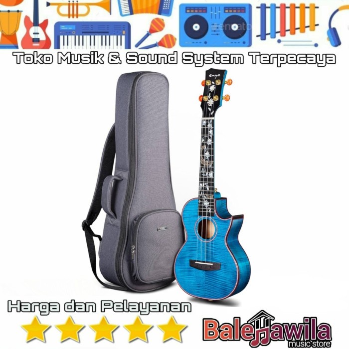 PROMO PREMIUM UKULELE ENYA UEC FLOWER 23INCH CONCERT SOLID MAPLE WITH BAG #ORIGINAL