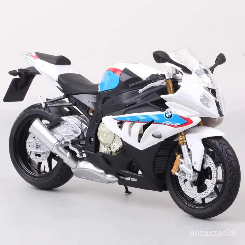 WELLY Mainan Mobil Model Sepeda Motor BMW, 1:12 BMW S1000RR 2009 Die Cast, Koleksi Kendaraan Mainan 