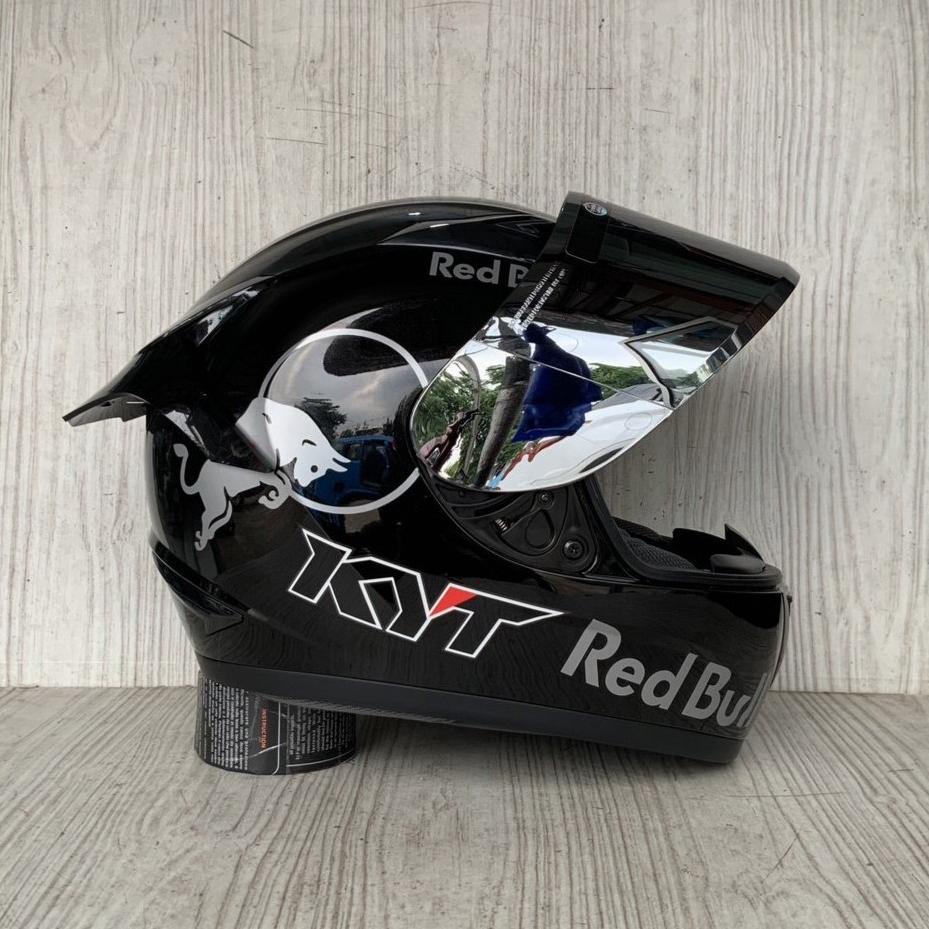 Helm Kyt R10 Solid Bla Redbull Sier Paket Ganteng | Helm Full Face Kyt R10