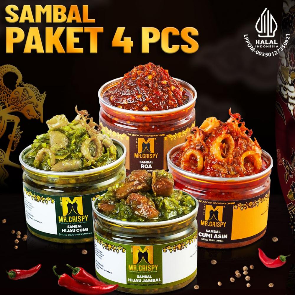 

Ready Paket Sambal Mr.Crispy/Paket Sambal 4 Pcs