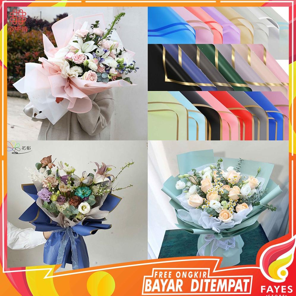 

Ready!!!(COD) FAYES COD Kertas Bunga Line Color Waterproof / Flower Wrapping / Kertas Buket Bunga / Kertas Kado / Flower Paper bouquet / Cellophane papper KB05 / KB09 / KB10