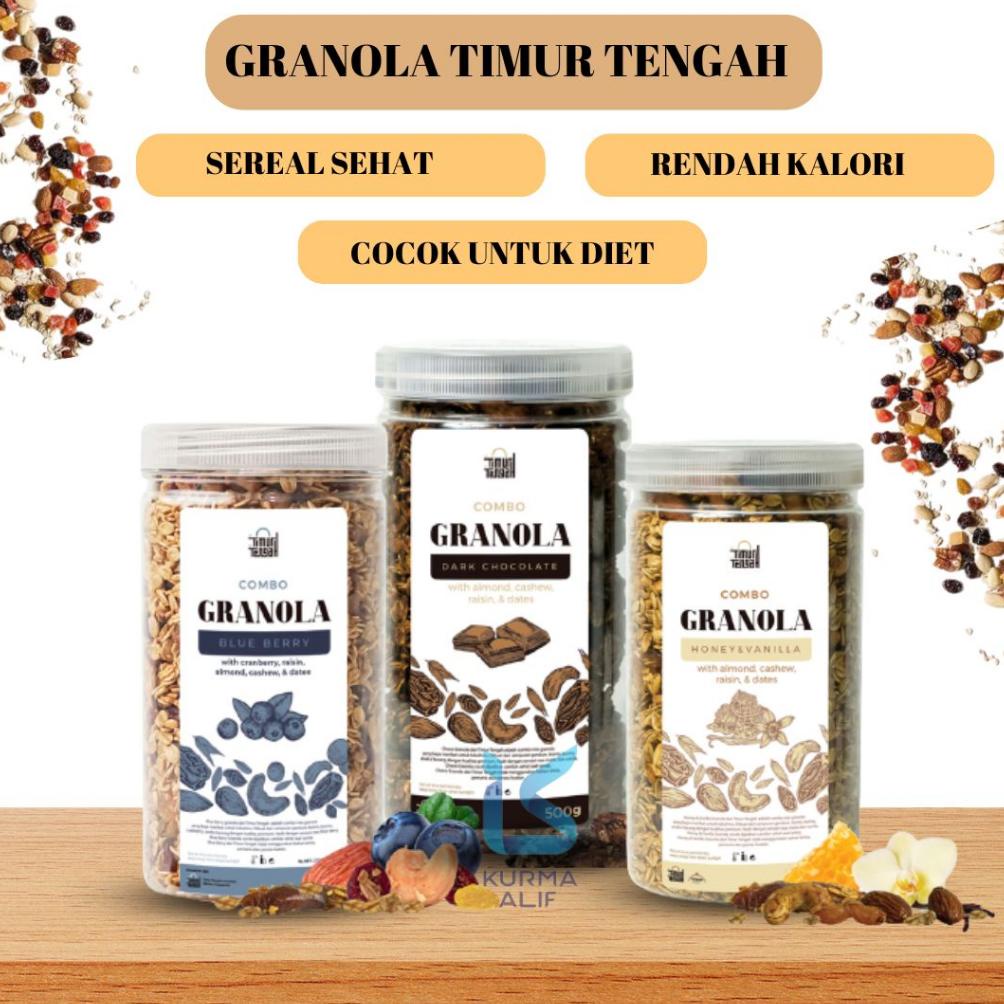 

Ready Granola Timur Tengah 500 gr Sereal Sarapan Sehat Oatmeal With Almond and Mete