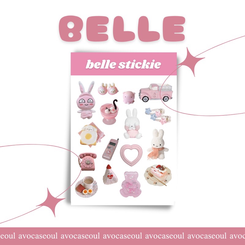 

sticker sheet belle pink core coquette core aesthetic aesthetic ins korea untuk dekorasi scrapbook, deco pola, journaling, phonecase, headphone, stiker lucu