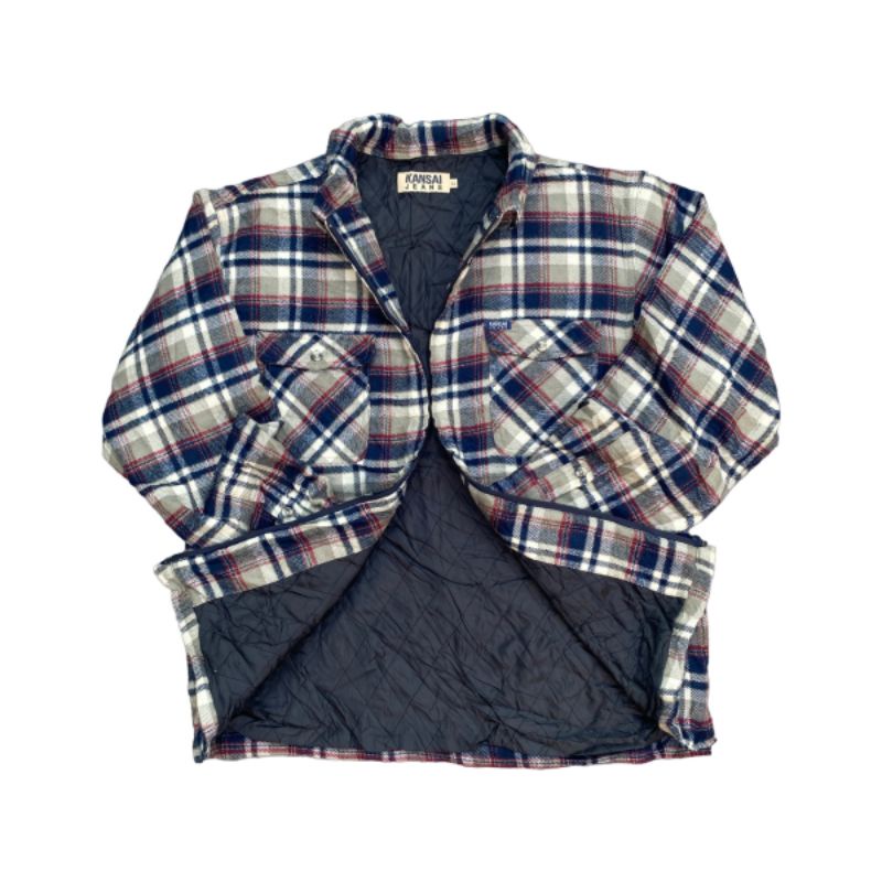 Jaket Flannel Kansai Jeans Grey XL Second Original Murah