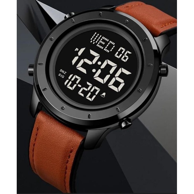 [COD] Jam Tangan Digital Strap Kulit Letaher SKMEI Original SK 1864 / SK1864