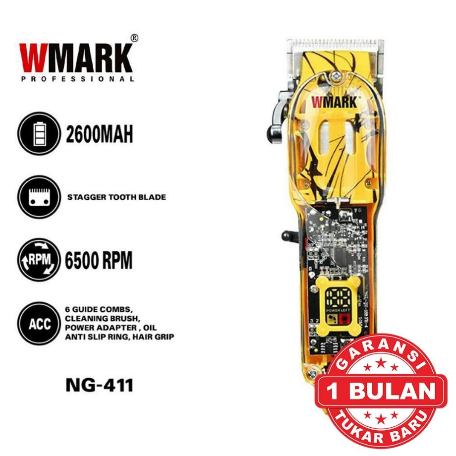 Wmark Ng-411 Cordless Clipper 6500 Rpm Alat Cukur Rambut Barbershop