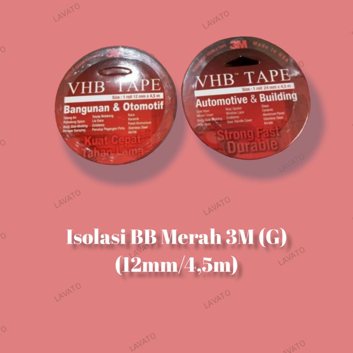 

Isolasi Bolak Balik Merah Double Tape 3M 12 Mm / 4,5 M Best