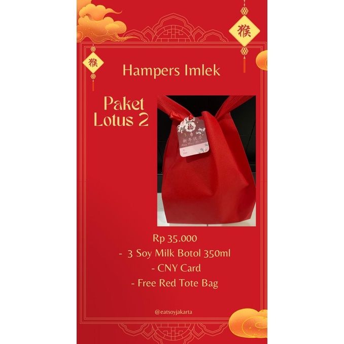

New Hamper Imlek Cny Sehat Kembang Tahu Susu Kacang Stok Terbatas