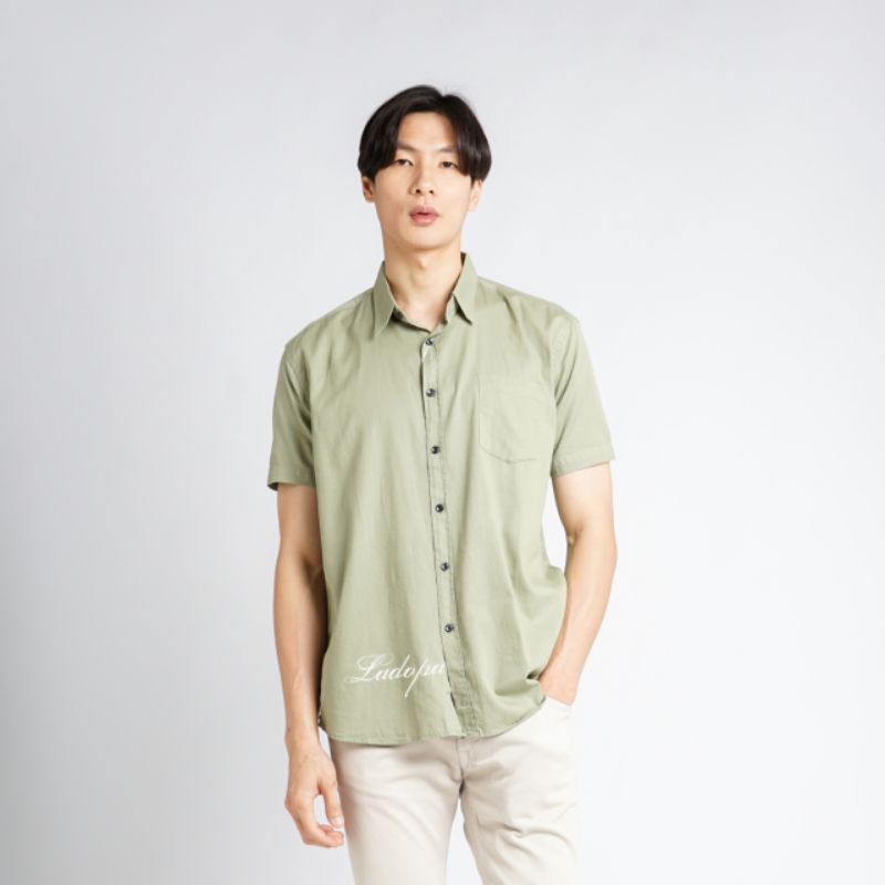 Kemeja Pria Zara Basic Polos Lengan Pendek Kemeja Polos Pria Lengan Pendek