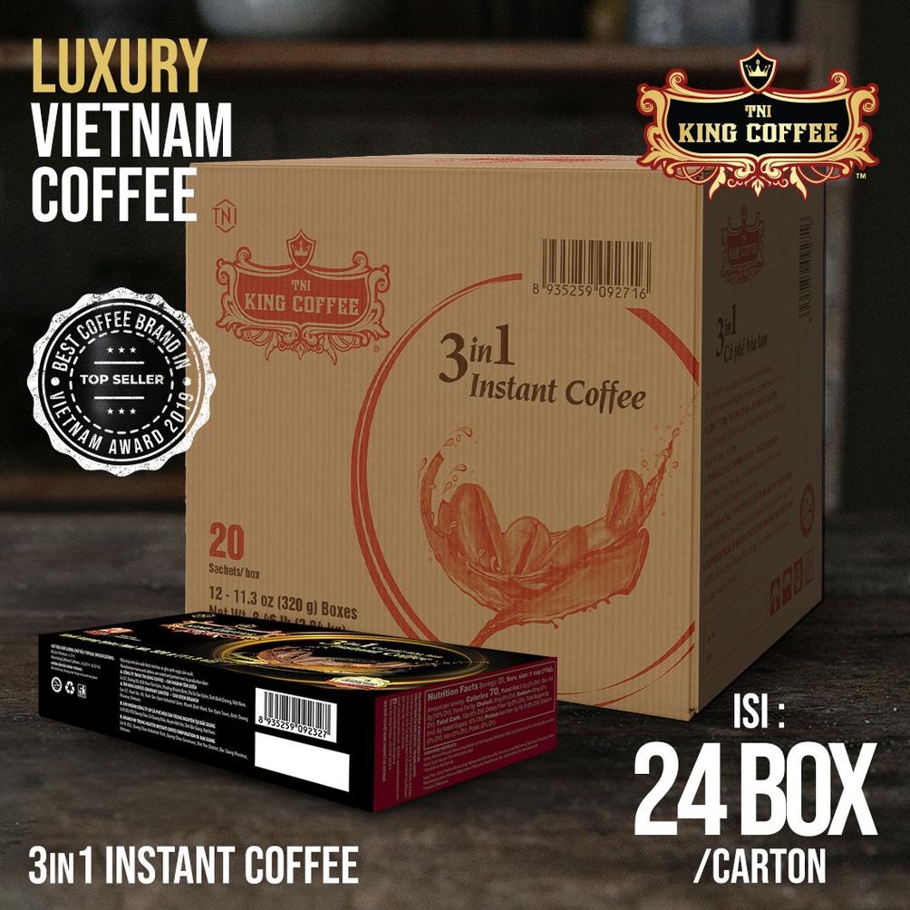 

DUS KARTON KARTON King Coffee Premium 3 in 1 24 Box Per Box isi 20 sachet Kopi Vietnam Trung Nguyen