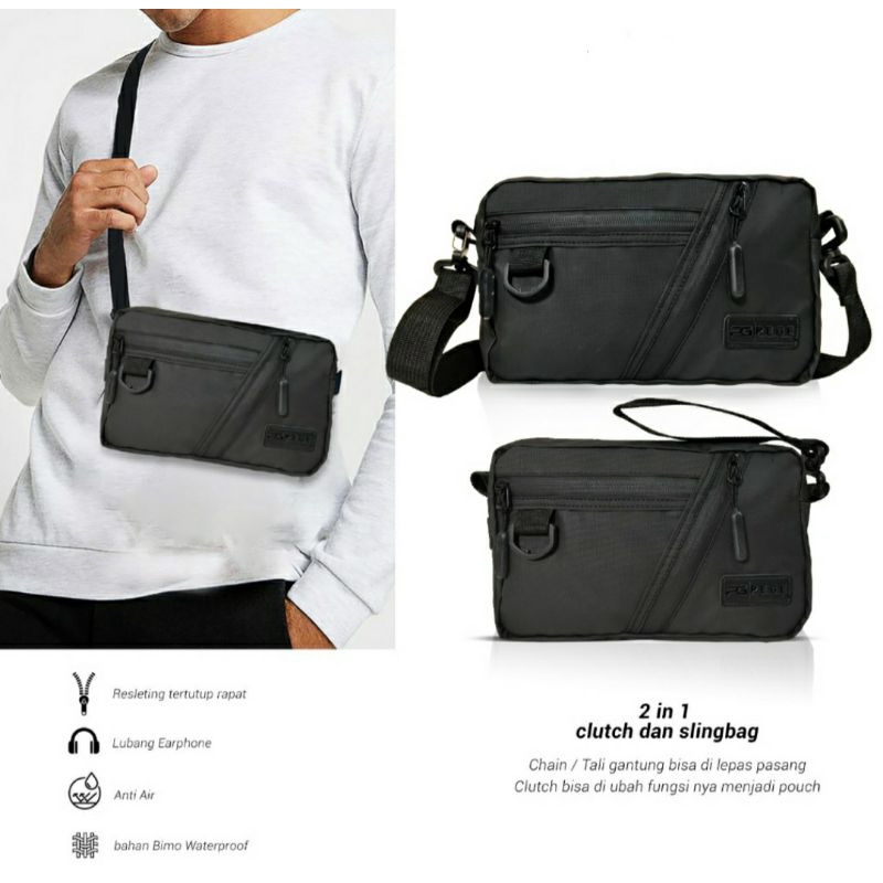 Tas Selempang Pria WATERPROF Slingbag Handbag 2 in 1 Cyrano