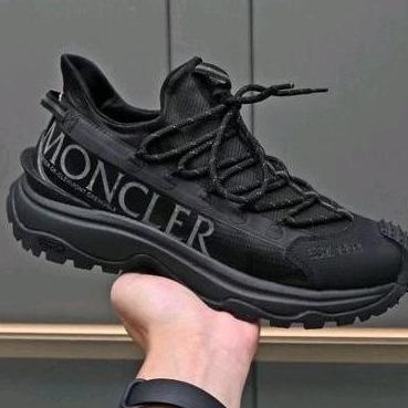 Sepatu Pria Sneaker Cowok Moncler Hitam Slip On Men Shoes Mewah Cussonsme