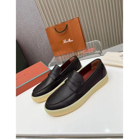 Loro Piana Ultimate Walk Loafers Pria Vvip Quality Leather Brown Herimarhevan