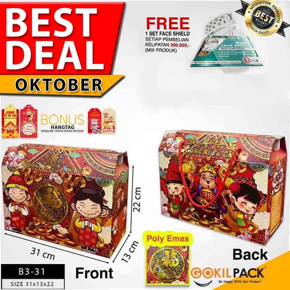 

TRY kotak imlek|box hampers imlek|box imlek|gable cny|Uk.31x13x22.5|B3-31 TERLARIS