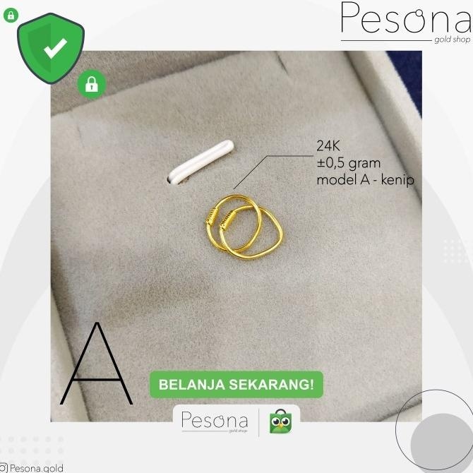 TERBARU ANTING BAYI / BABY EMAS 24K BERAT 0,5 GRAM 
