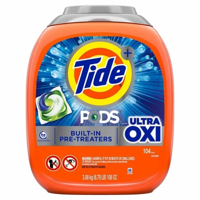 Minluch Tide Pods Ultra Oxi 4In1 104 Laundry Detergent Capsulse