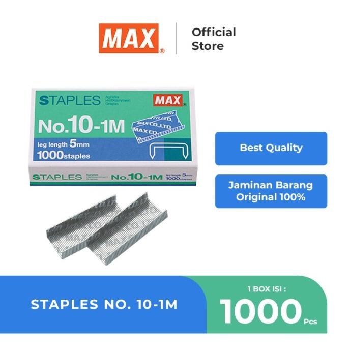 

MAX STAPLES /ISI STAPLES ukuran 10-1M - (PACK)