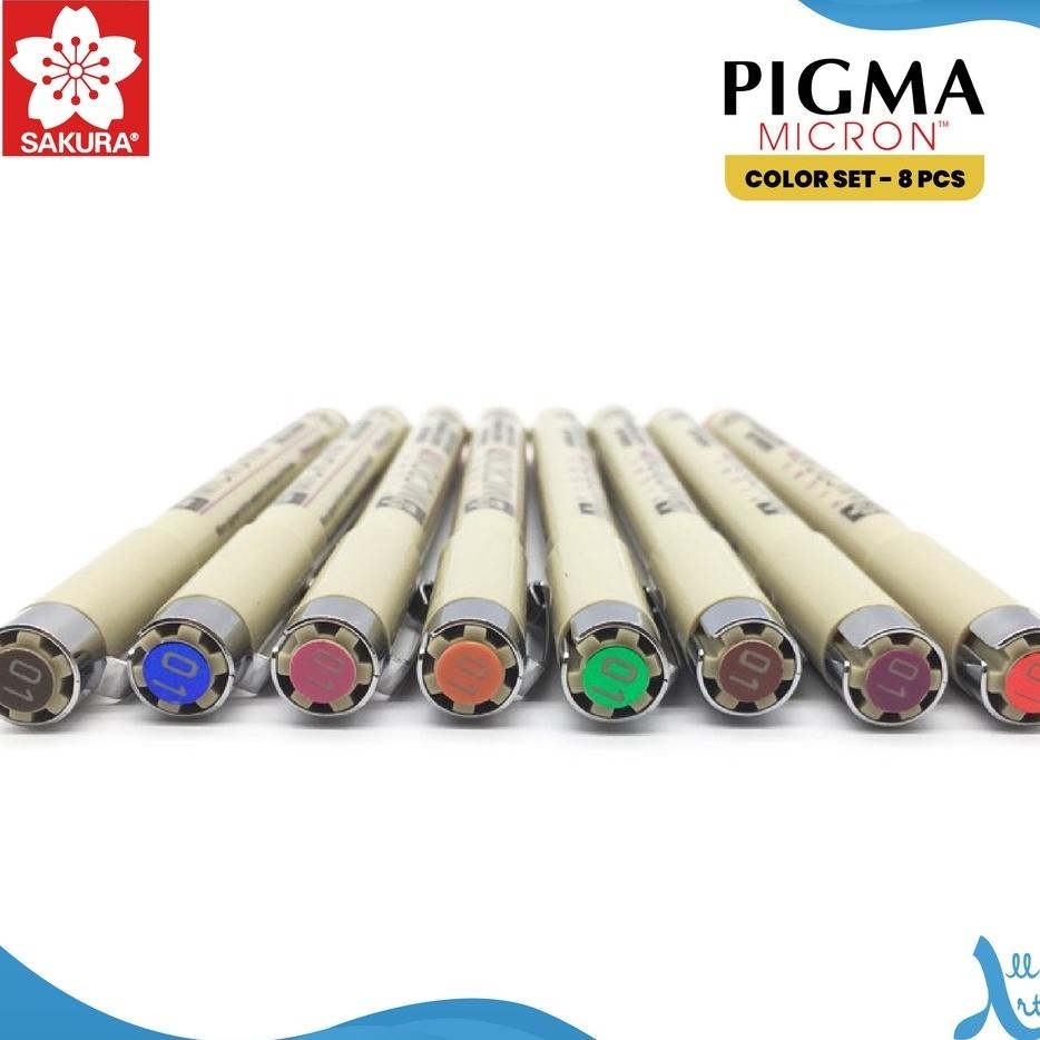

Drawing Sakura Pigma Cron Set 8 Color Pigment Ink Pul Gambar