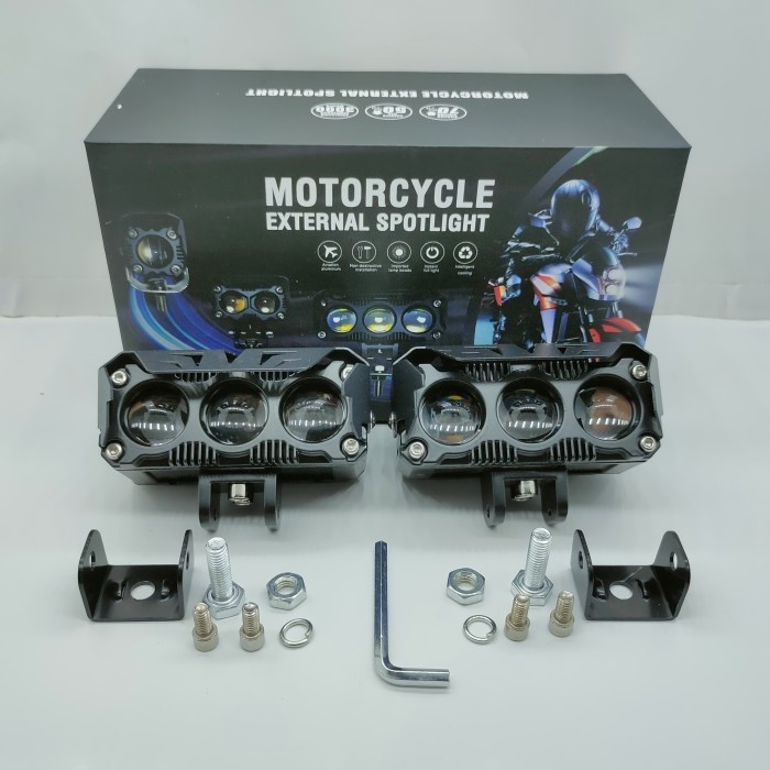 Lampu Led Sorot Tembak SQl 3 Mata Laser Gun 60 Watt Motor Mobil